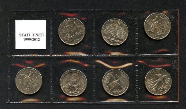 1999/2012 - STATI UNITI - LOTTO/M47896 - INSIEME DI 7 MONETE DA 1/4 DI DOLLARO DIVERSI STATI 