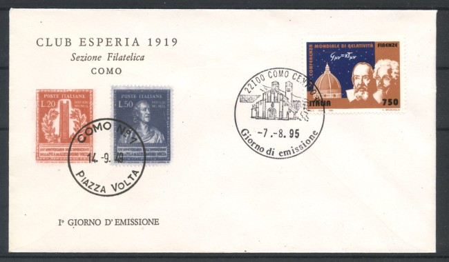 1995 - REPUBBLICA - LOTTO/39013 - RELATIVITA' - BUSTA FDC