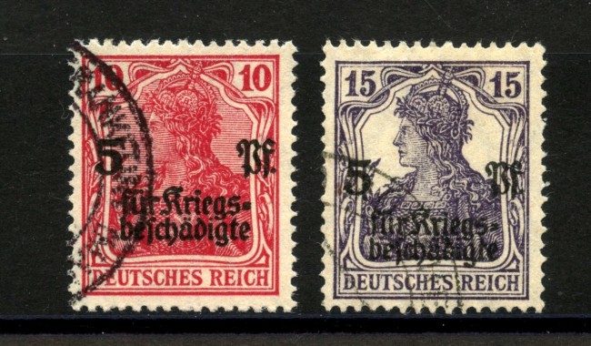 1919 - GERMANIA REICH - PRO FERITI DI GUERRA 2v. - USATI - LOTTO/37500