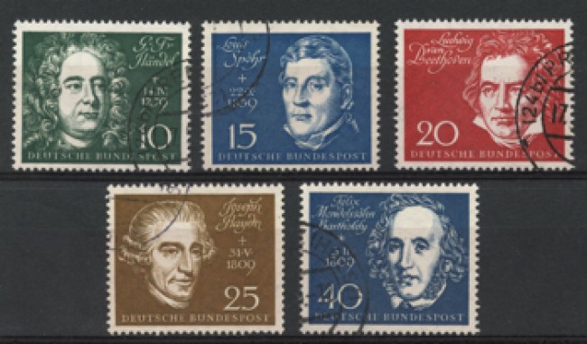 1959 - LOTTO/11844 - GERMANIA FEDERALE - BEETHOVEN HALLE 5v. - USATI