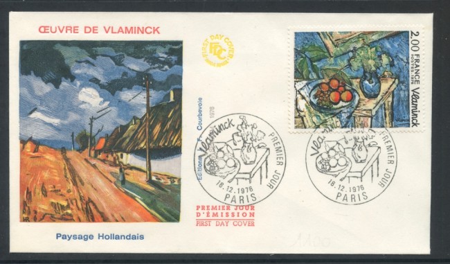1976 - FRANCIA - VLAMINCK PAESAGGIO OLANDESE  - BUSTA FDC - LOTTO/25830