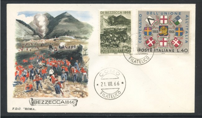 1966 - REPUBBLICA - BATTAGLIA DI BEZZECCA - BUSTA FDC - LOTTO/28617
