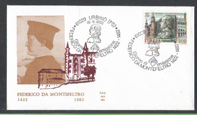 1982 - LOTTO/6770Z - REPUBBLICA - FEDERICO DA MONTEFELTRO - FDC