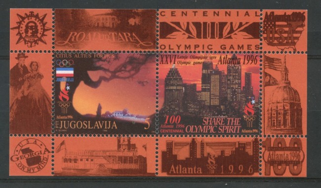 1996 - JUGOSLAVIA - OLIMPIADI DI ATLANTA - FOGLIETTO NUOVO - LOTTO/35445