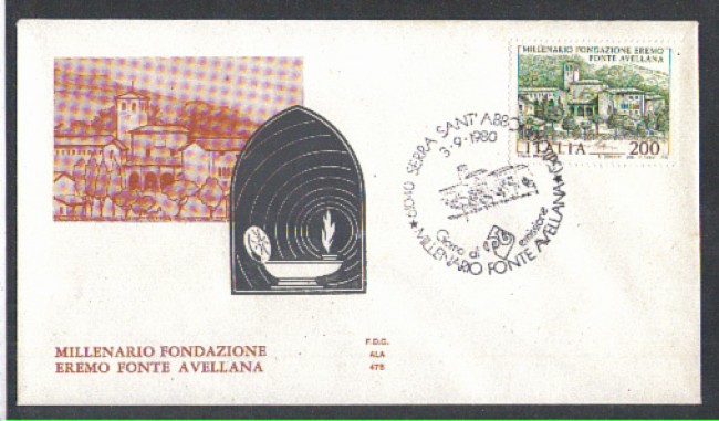 1980 - LOTTO/6724Z - REPUBBLICA - FONTE AVELLANA - FDC