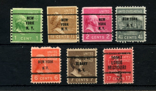 1938/1943 - STATI UNITI - LOTTO/43578 -  SERIE PRESIDENTI 7v. - USATI