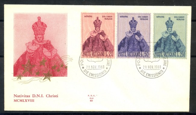 1968 - VATICANO - NATALE - BUSTA FDC ALA - LOTTO/27629