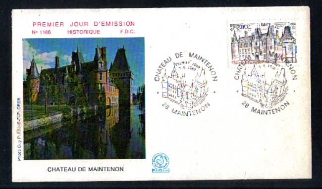 1980 - LBF/3990 - FRANCIA - CASTELLO DI MAINTENON - BUSTA FDC