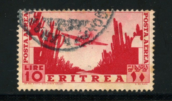 1936 - LOTTO/16299 - ERITREA - 10 LIRE POSTA AEREA - USATO