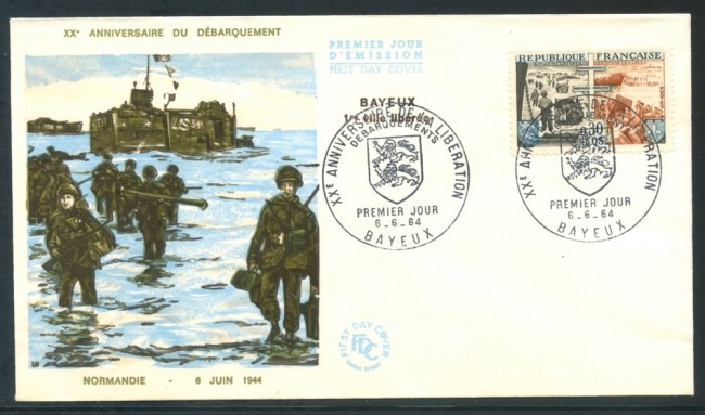1964 - FRANCIA - ANNIVERSARIO DELLA LIBERAZIONE SBARCO - BUSTA FDC - LOTTO/26690