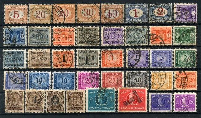REGNO/REPUBBLICA - SEGNATASSE - LOTTO47454 - INSIEME DI 40 FRANCOBOLLI