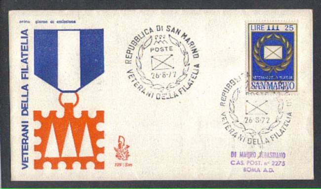 1972 - LOTTO/7938Z - SAN MARINO - VETERANI FILATELIA - FDC