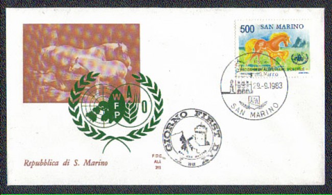 1983 - LOTTO/8040Z - SAN MARINO - PROGRAMMA ALIMENTARE - FDC