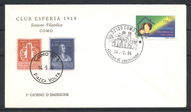 1994 - REPUBBLICA - LOTTO/38972 - LAVORO CASALINGO - BUSTA FDC