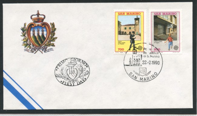 1990 - SAN MARINO - EUROPA 2v. - BUSTA FDC - LOTTO/15299