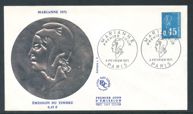 1971 - FRANCIA - 45c. MARIANNA DI BEQUET - BUSTA FDC - LOTTO/26557