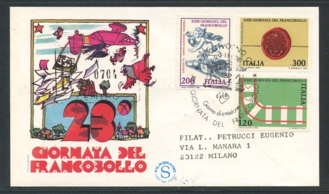 1981 - REPUBBLICA - GIORNATA FRANCOBOLLO - BUSTA FDC FILAGRANO VIAGGIATA - LOTTO/27348