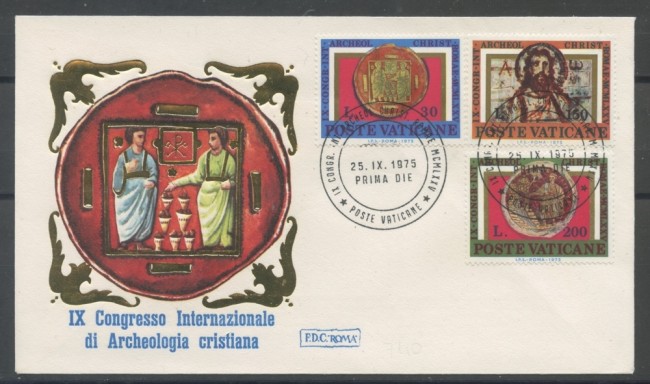 1975 - VATICANO - ARCHEOLOGIA CRISTIANA - BUSTA FDC ROMA - LOTTO/27581
