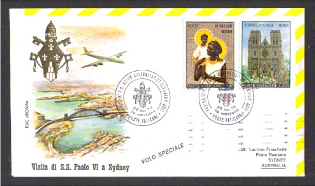 1970 - LOTTO/9939A - VOLO SPECIALE VISITA DEL PAPA A SYDNEY