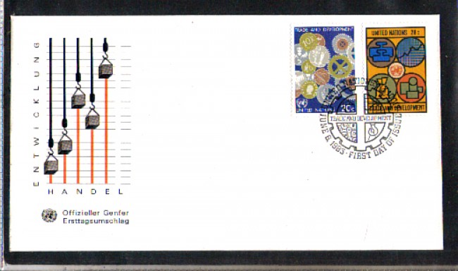 1983 - LOTTO/ONUU389FDC - ONU U.S.A. - COMMERCIO E SVILUPPO - BUSTA FDC