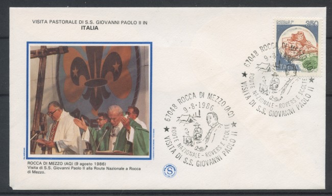 1986 - ROCCA DI MEZZO (AQ) - VISITA DI PAPA GIOVANNI PAOLO II° - BUSTA - LOTTO/31102