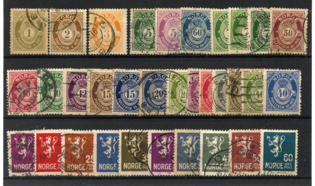 NORVEGIA - LOTTO/42854 - INSIEME DI  33 FRANCOBOLLI DI POSTA ORDINARIA USATI