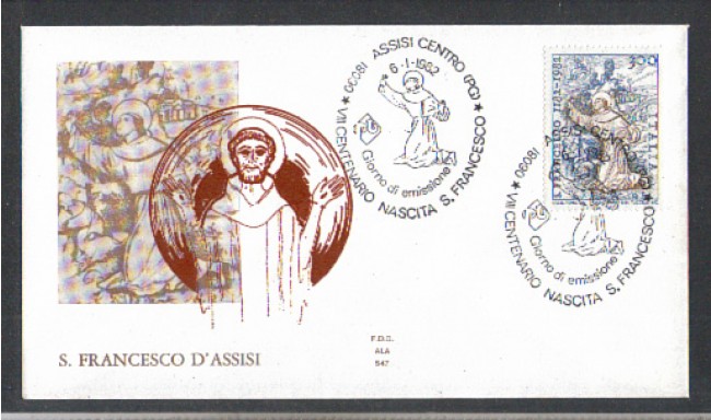 1982 - LOTTO/6758Z - REPUBBLICA - SAN FRANCESCO - FDC