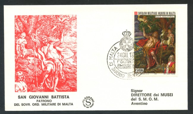 1973 - LOTTO/21485 - SMOM - S.GIOVANNI BATTISTA  BUSTA FDC