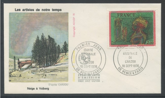 1976 - FRANCIA - OPERA DI CARZOU - BUSTA FDC - LOTTO/25820