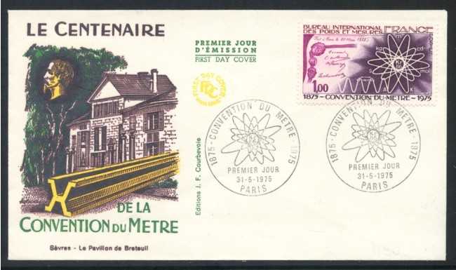 1975 - FRANCIA - CONVENZIONE METRICA - BUSTA FDC - LOTTO/25838