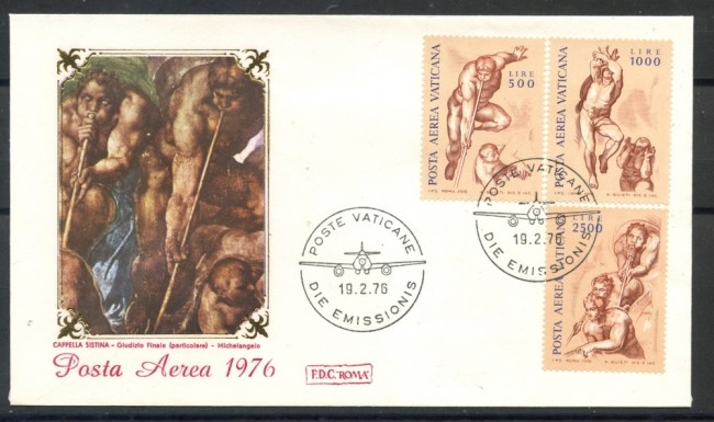 1976 - VATICANO - POSTA AEREA ANGELI - BUSTA FDC ROMA - LOTTO/27589