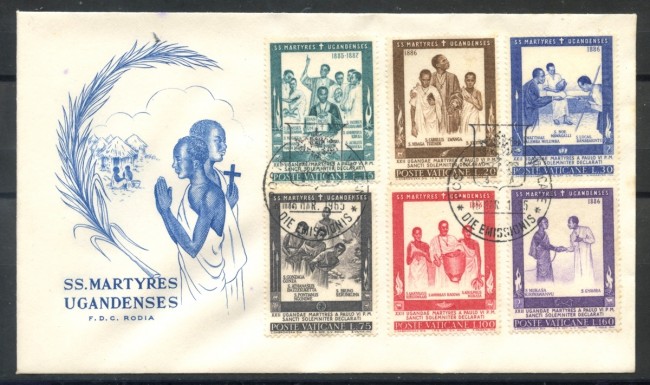 1965 - VATICANO - MARTIRI DELL'UGANDA - BUSTA FDC RODIA - LOTTO/27670