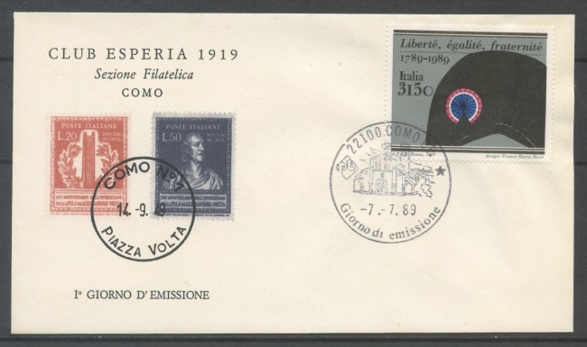 1989 - REPUBBLICA - RIVOLUZIONE FRANCESE - BUSTA FDC - LOTTO/31770