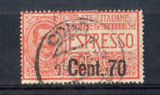 1924 - LOTTO/REGEX9U - REGNO - ESPRESSO 70c. su 60c. USATO