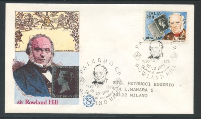 1979 - REPUBBLICA - ROWLAND  HILL - BUSTA FDC FILAGRANO VIAGGIATA - LOTTO/27377