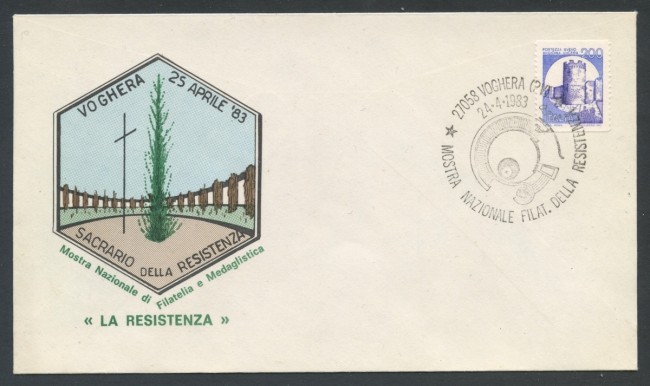 1983 - REPUBBLICA - VOGHERA - MOSTRA FILAT. RESISTENZA - BUSTA - LOTTO/27797