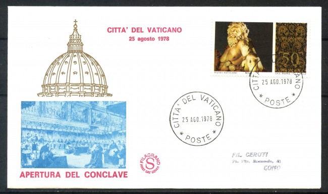1978 - CITTA' DEL VATICANO - APERTURA DEL CONCLAVE - BUSTA - LOTTO/31736