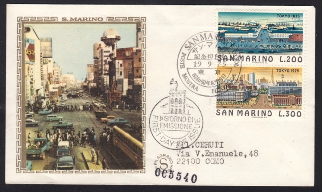 1975 - LOTTO/13250 - SAN MARINO - VEDUTE DI TOKYO - BUSTA FDC
