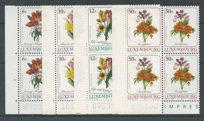1988 - LOTTO/19897Q - LUSSEMBURGO - FIORI 4v. - QUARTINE