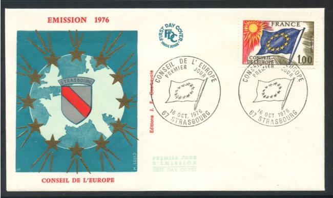 1976 - FRANCIA - 1 Fr. CONSIGLIO D'EUROPA - BUSTA FDC - LOTTO/25875