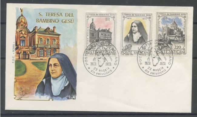 1973 - VATICANO - SANTA TERESA - BUSTA FDC ROMA - LOTTO/27570