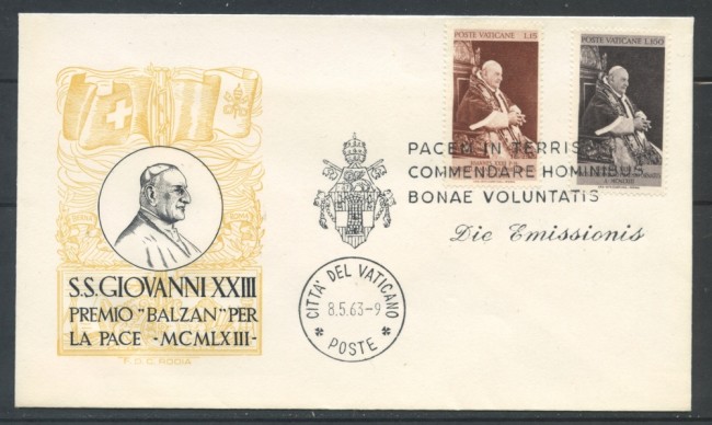 1963 - VATICANO - PREMIO BALZAN - BUSTA FDC - LOTTO/25404