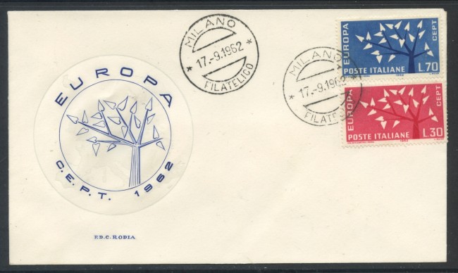 1962 - REPUBBLICA - EUROPA 2v. - BUSTA FDC - LOTTO/28534