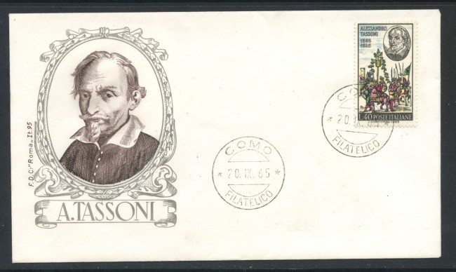 1965 - REPUBBLICA - ALESSANDRO TASSONI - BUSTA FDC - LOTTO/28604
