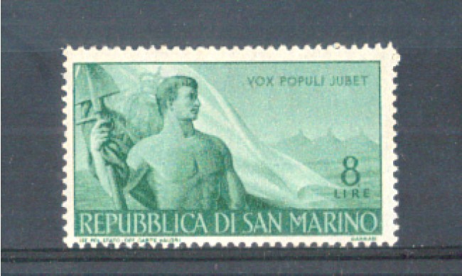 1948 - LOTTO/RSM337L - SAN MARINO - 8 LIRE LAVORO LING.
