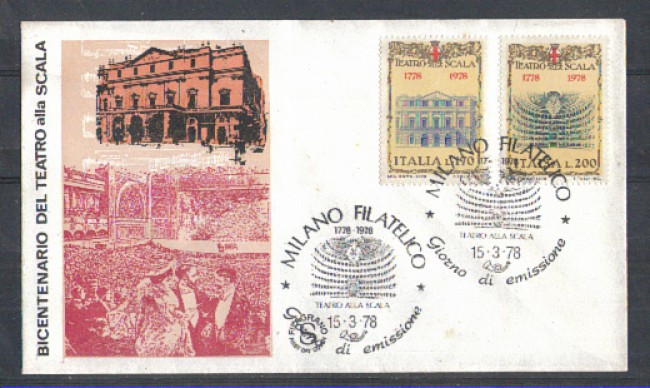 1978 - LOTTO/6674ZA - REPUBBLICA - TEATRO ALLA SCALA - FDC