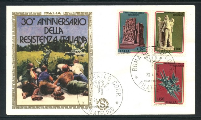 1975 - REPUBBLICA - ANNIV. RESISTENZA - BUSTA FDC FILAGRANO - LOTTO/27480