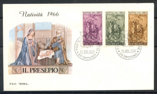 1966 - VATICANO - NATALE - BUSTA FDC ROMA - LOTTO/27653