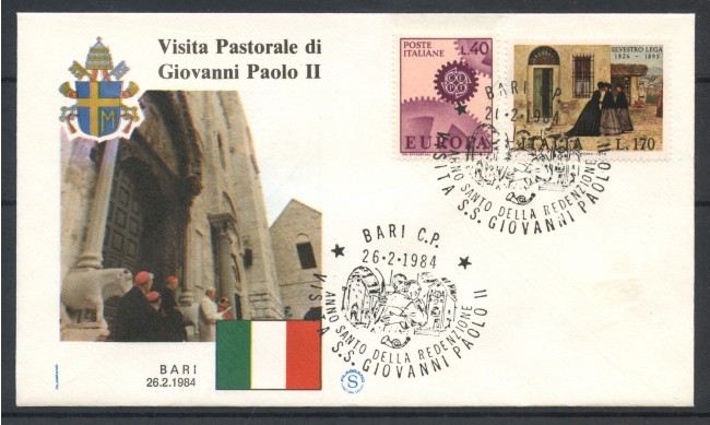 1984 - BARI - VISITA DI PAPA GIOVANNI PAOLO II° - BUSTA - LOTTO/31093