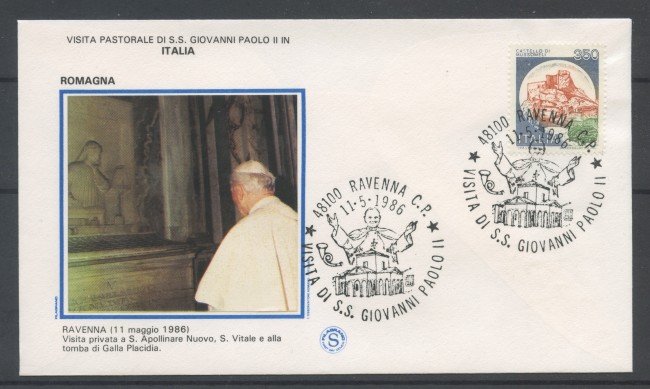 1986 - RAVENNA - VISITA DI PAPA GIOVANNI PAOLO II° - BUSTA - LOTTO/31104